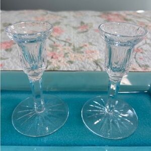 Set of WATERFORD Crystal 5 3/4” Candle Holders LISMORE